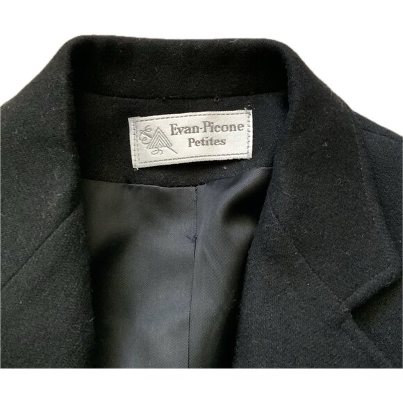 Vintage Evan Picone Womens Wool Blend Blazer Black Sz 6 Union Made USA Career - Picture 4 of 13